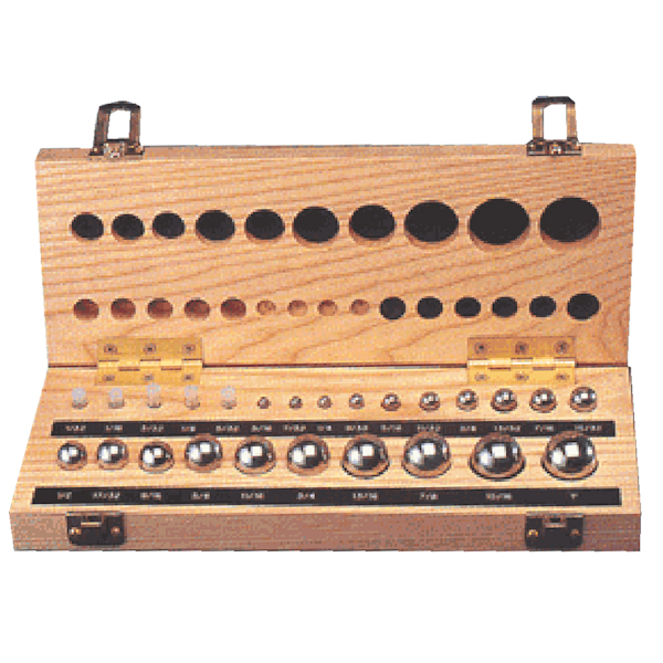 Measuring balls in a set, made of stainless steel, Nominal size-Ø: 1 mm - 25 mm, Steps: 1 mm, 1 ball per nominal size