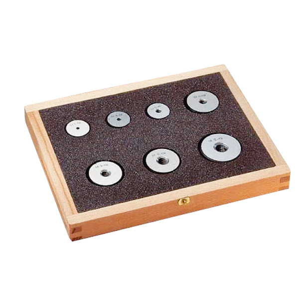 Thread ring gauge set for ISO metric threads, Tolerance: 6g, Size:  M3 / M4 / M5 / M6 / M8 / M10 / M12
